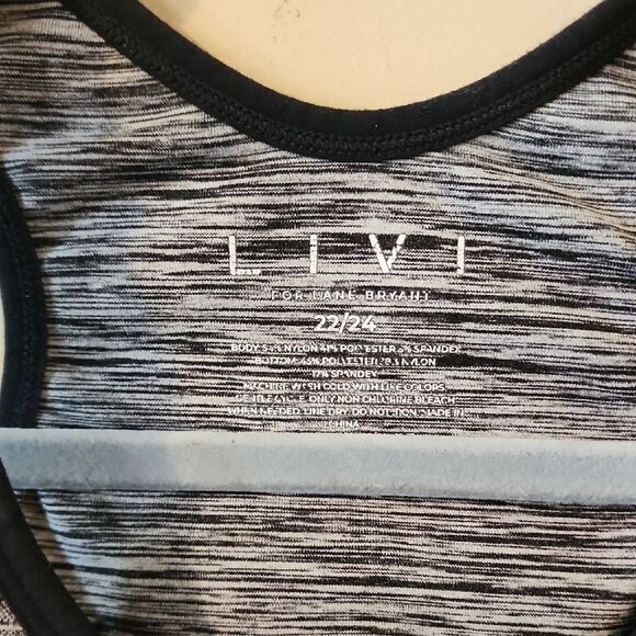 Livi Active 22-24 Gray and Black Sports Bra with Racerback - Picture 2 of 5